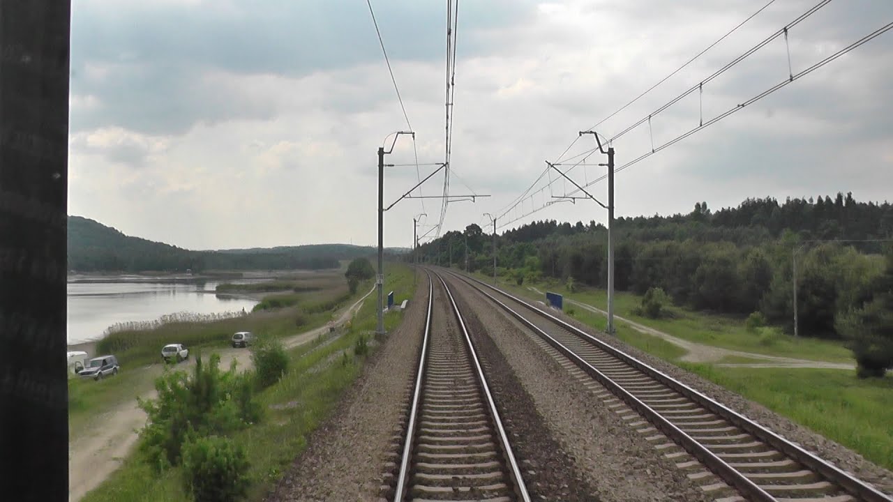 Odcinek Katowice - Kielce z tyłu pociągu TLK Sztygar
