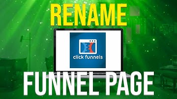 How To Rename My Funnel Page In ClickFunnels