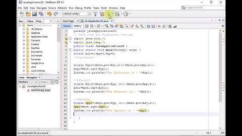 Java Code for Pythagoras Theorem