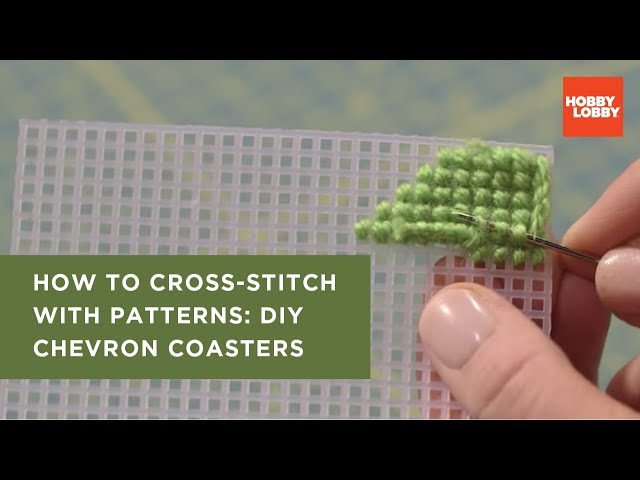 How to Cross-Stitch with Patterns: DIY Chevron Coasters | Hobby Lobby® - YouTube flower-bookmark-cross-stitch-craft-activity-teacher-made