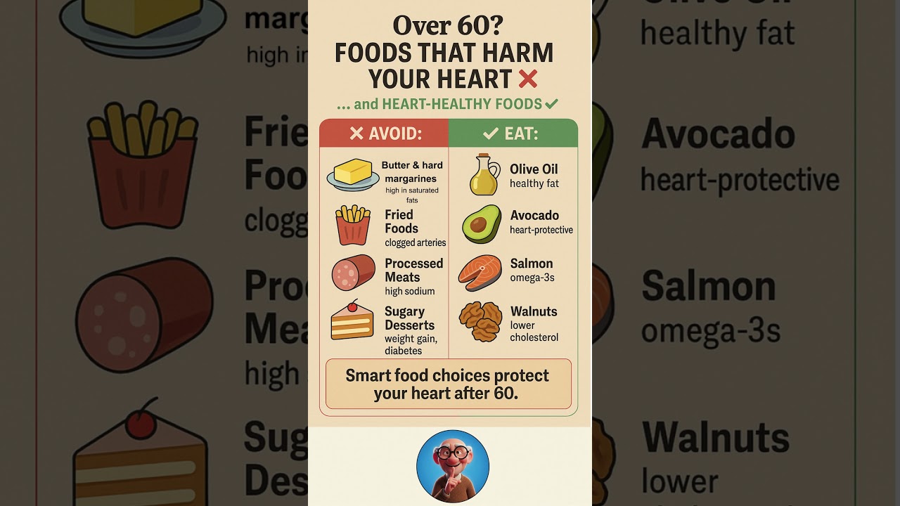 Over 60? Foods That Harm Your Heart ❌… and Heart-Healthy Foods ✅ 