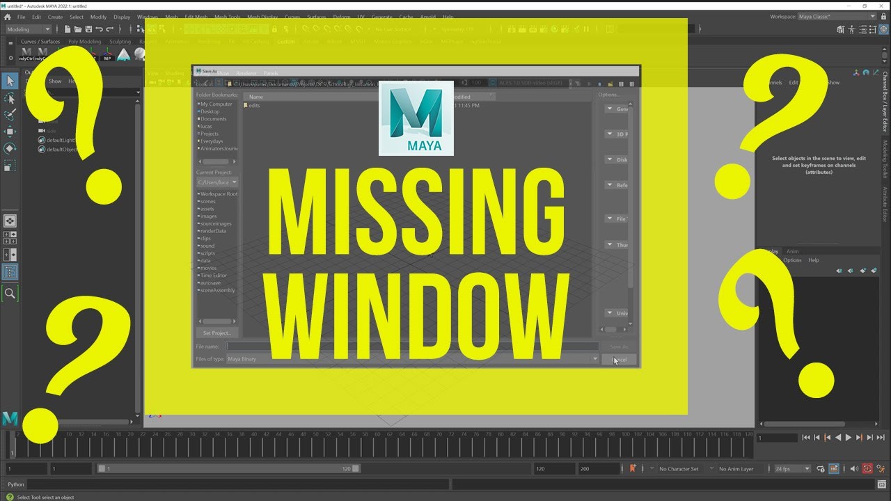 Autodesk Maya Window Missing, Hidden, or Disappeared YouTube