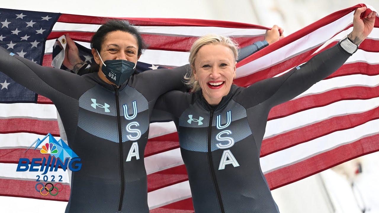 ⁣USA's Humphries, Meyers Taylor go one-two in women's monobob | Winter Olympics 2022 | NBC 