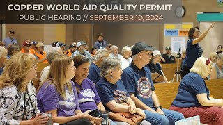 ADEQ Public Hearing // Copper World Air Quality Permit // 9.10.2024