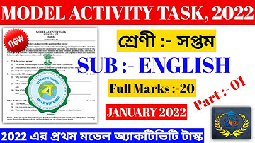 Class 7 English Model Activity Task Part 1 January 2022 | Class 7 Model Activity Task January 2022