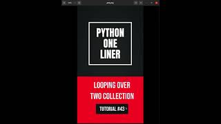 Python one-liners #43 #shorts - Looping over two collections
