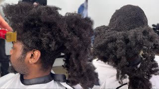 Removing 5 pounds of hair from his head. *SATISFYING*