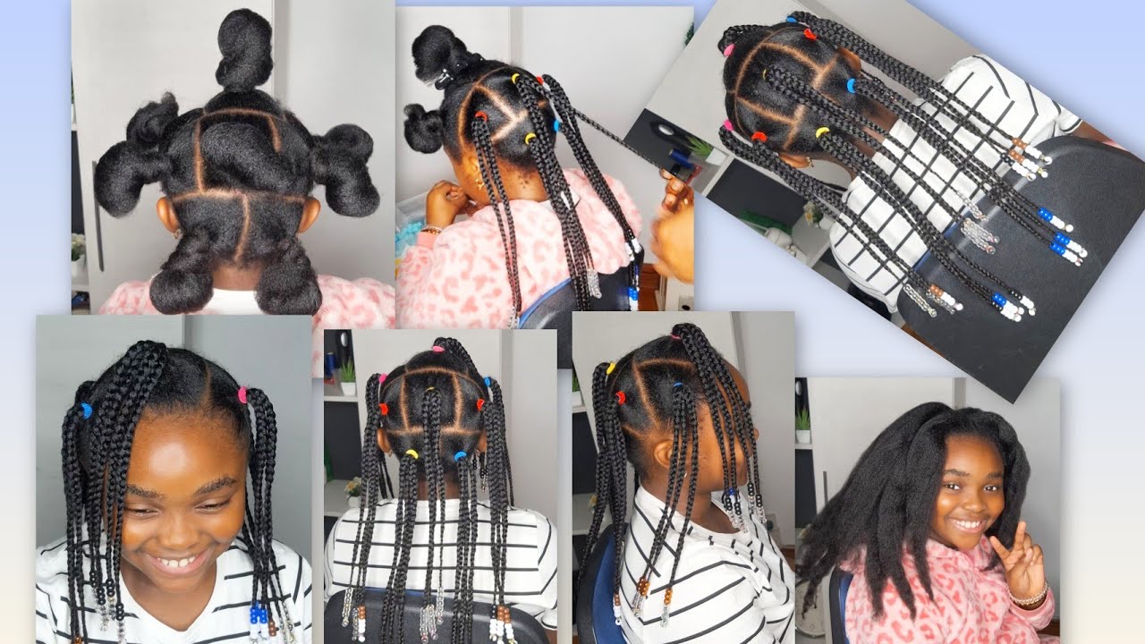 Beautiful simple protective hairstyle to keep kids hair growth 
