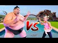 We challenged a 600 Pound Sumo! Ninjas vs Sumo!