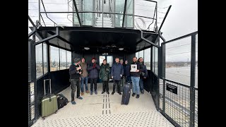 Setting a record! 9 Elevator enthusiasts film 1 Elevator together!