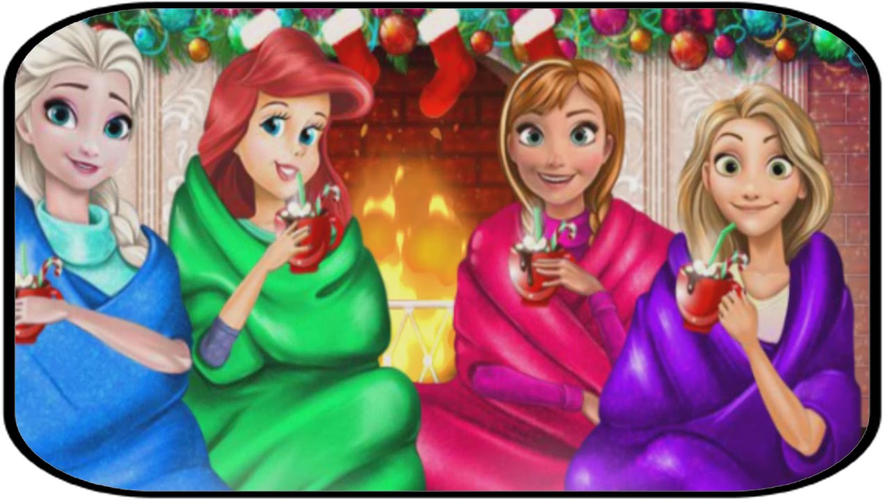 Disney Princess Playing Snowballs HD - Ariel Elsa Anna And Rapunzel ...