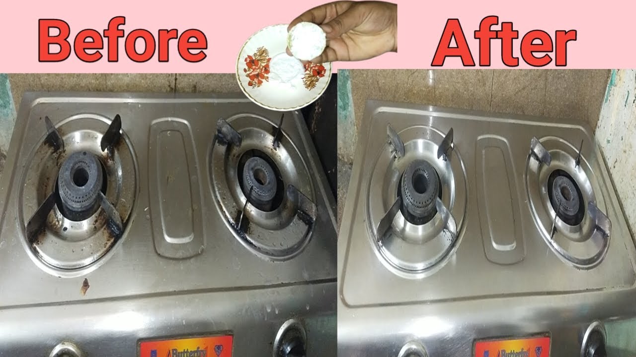 గ్యాస్ స్టవ్ నీ కొత్తవాటిలా ఈ చిన్న టిప్ తో ఎలా క్లీన్ చెయ్యచ్చో చూడండి