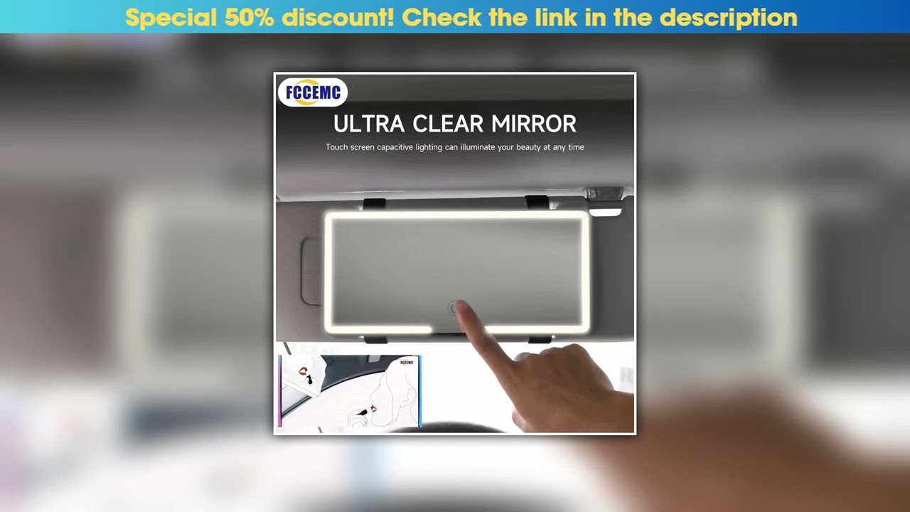 Top Car Interior Mirrors Sun Visor Plate LED HD Makeup Mirror for Girls Women Rechargeable Fill Lig