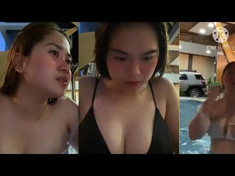 Young and Beautiful Filipina Live Performance at the Swimming Pool.
