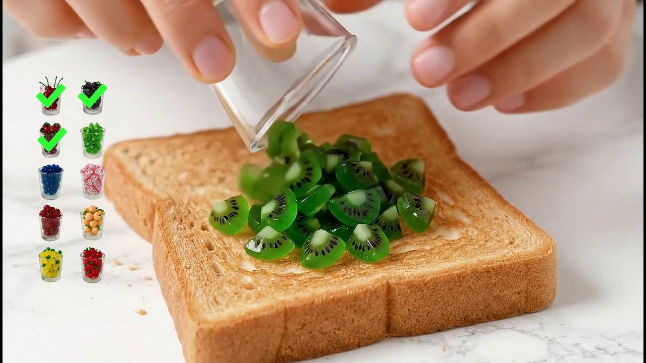 Spreading Glass Fruit on Toast AI ASMR Video | Oddly Satisfying...