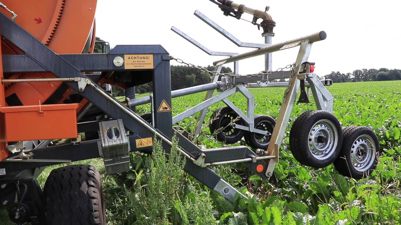 Hüdig Iromat II RED / Beregnungsmaschine / Hose Reel Irrigation Machine / 5 wheeled sprinkler cart