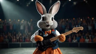 3D Animated Cartoon Rockstar Rabbit / Bunny: Animated Music Fun!