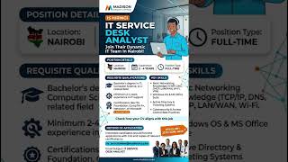 IT Service Desk Job at Madison Group Kenya! (Apply by June 25) 🚨