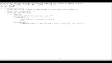 How To Create A Number Guessing Game In Python 3.8.3