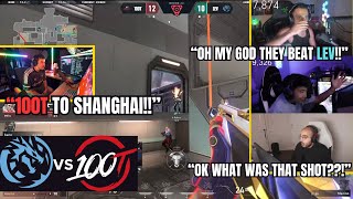 VALORANT Pros and Streamers react to 100T making it to shanghai after beating LEV