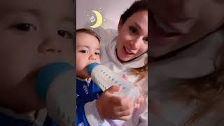 Milan drinking milk on his own Information