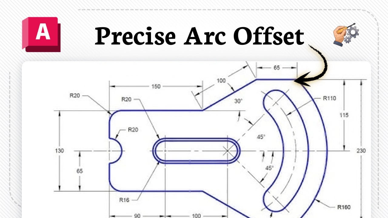 How to use offset in arc in AutoCAD (Shape Move) - YouTube
