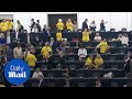 Lib Dems and Brexit Party in contrasting protests at European Parliament opening