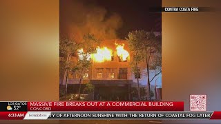 Roads close due to blaze in Downtown Concord