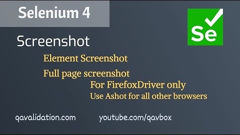 Selenium 4 - Element screenshot & FullPage screenshot