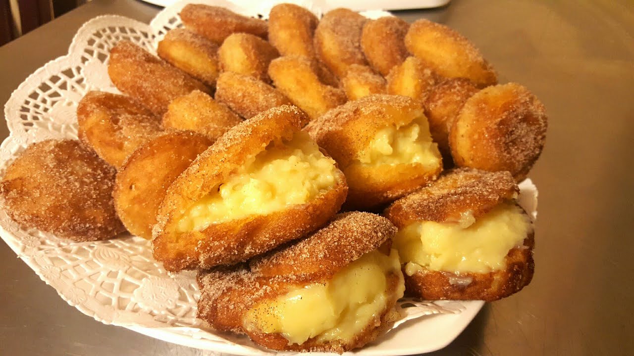 PEDOS DE MONJA O SUSPIROS IRRESISTIBLEMENTE DELICIOSOS RELLENOS DE CREMA PASTELERA