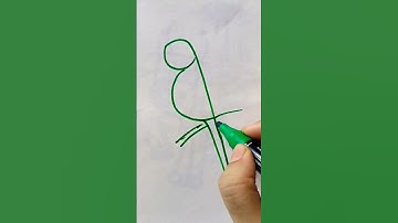 9 = Parrot 🦜 easy drawing #shorts #youtubeshorts #parrot #drawing #birdlovers #viral