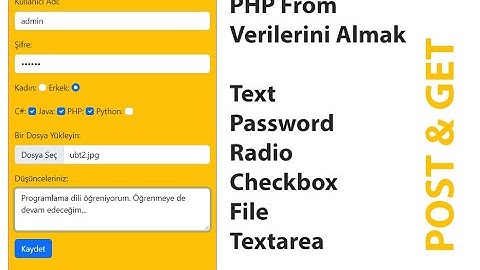 PHP ile Formdan Veri Alma