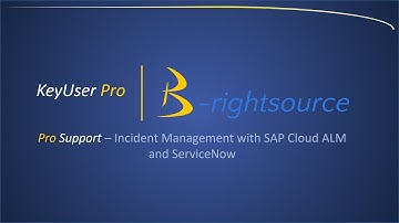 KeyUser Pro - SAP Cloud ALM and Incident Management based on ServiceNow.
