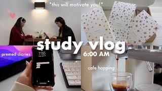 STUDY VLOG ☕️ caffeinated cafe hopping, failing practice exams, airpod unboxing 🎧 *productive*