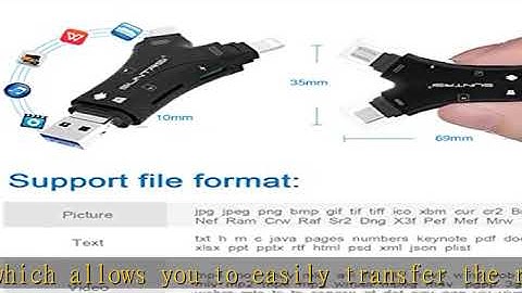 SD Card Reader for iPhone/ipad/Android/Mac/Computer/Camera,4 in1 Micro SD Card Reader Trail Camera
