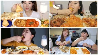 Korean and Korean-american mukbangers eating Indian food