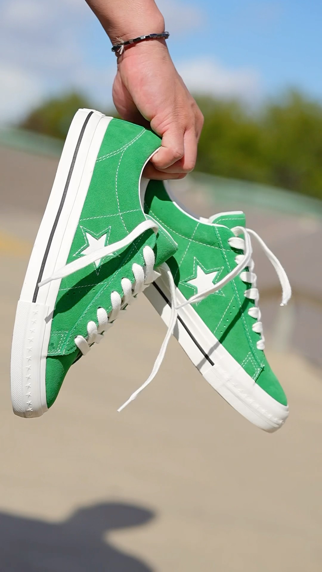 ＊＊CONVERSE／ONE STARホワイト×グリーン＊＊ CONVERSE ONE STAR J WHITE/GREEN 21HO-I（コンバース ワン