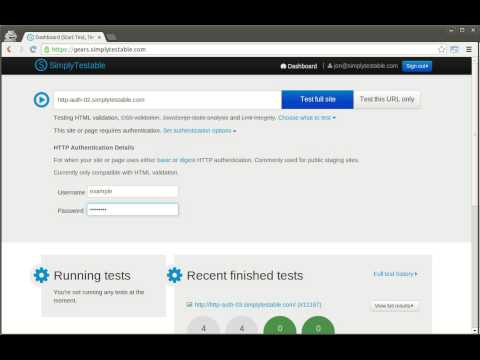 SimplyTestable.com HTTP authentication demonstration