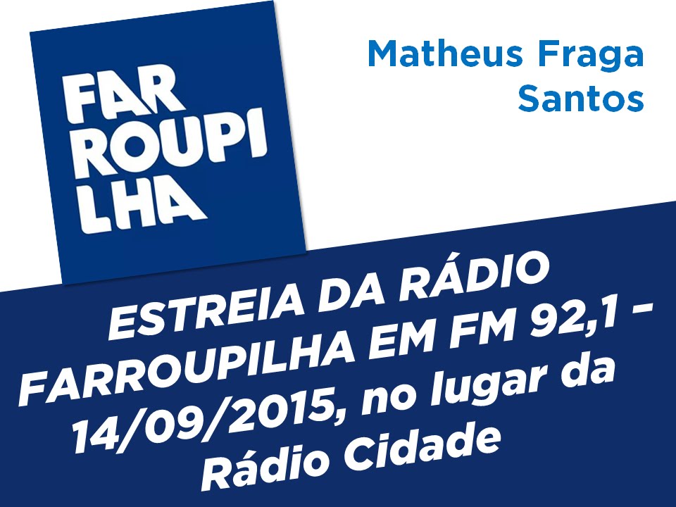 Início da Rádio Farroupilha no FM 92,1 14/09/2015 YouTube