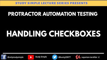 How to handle checkbox in Protractor Automation Testing | Protractor Checkbox Handling | StudySimple