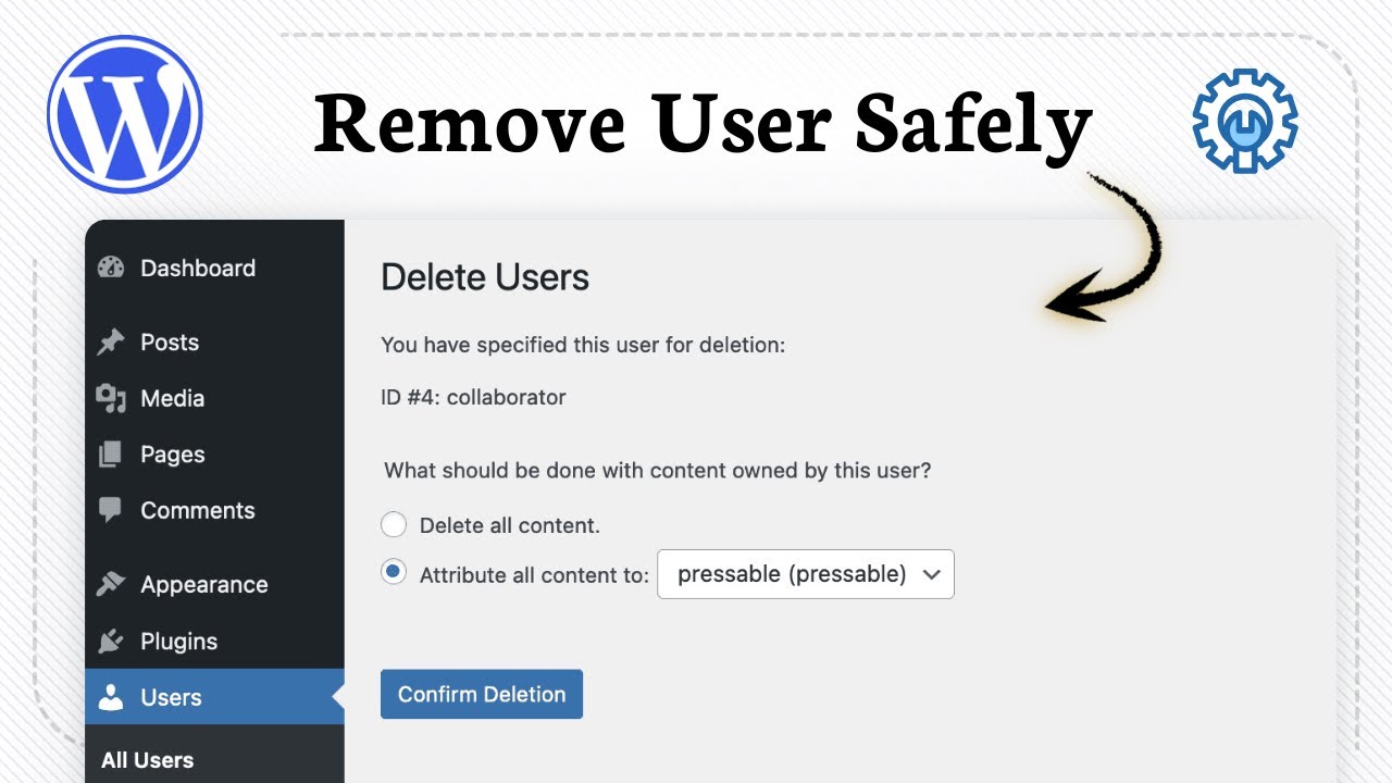 How to delete a user WordPress (Account Management) - YouTube