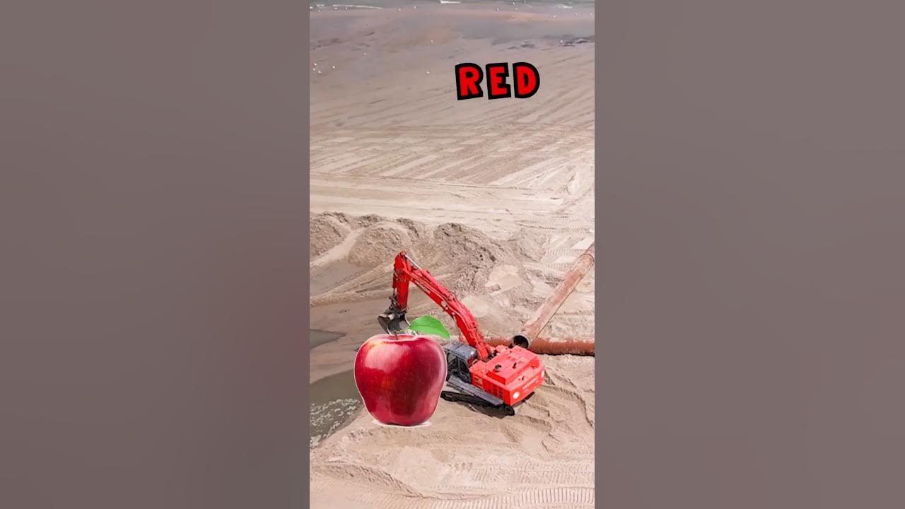 A digger a day ... ? 🍎 What color is this excavator?