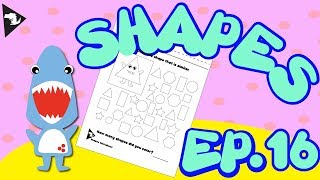 Square Shapes Episode 16 | Learning Shapes With Sharky | Preschool and Kindergarten Worksheets