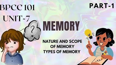 BPCC 101/UNIT-7/MEMORY/PSYCHO STUDY ☺️