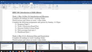 HIST 380 Week 1 Assignments