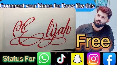 Elijah Name Signature Calligraphy Status Short Video  | #howtodraw #sketching  #elijah
