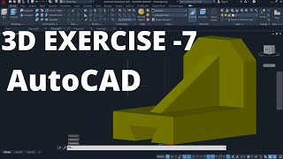 #07 AutoCAD 3D Practice Exercise - 7 for Biginners in Telugu || AutoCAD 3D Drawing for Biginners
