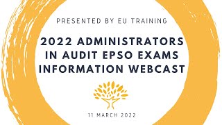 2022 Administrators in Audit AD7 EPSO Exams - Information Webcast screenshot 2