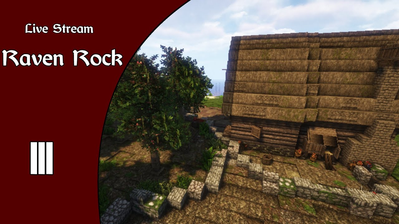 Let's Build - Medieval Town - Raven Rock - Orchard - Twitch Livestream Broadcast - 1.15.2