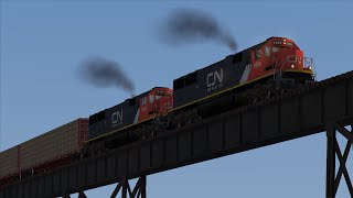 TS22 Gameplay: Lumber work | CN SD70 | Canadian National Peace River